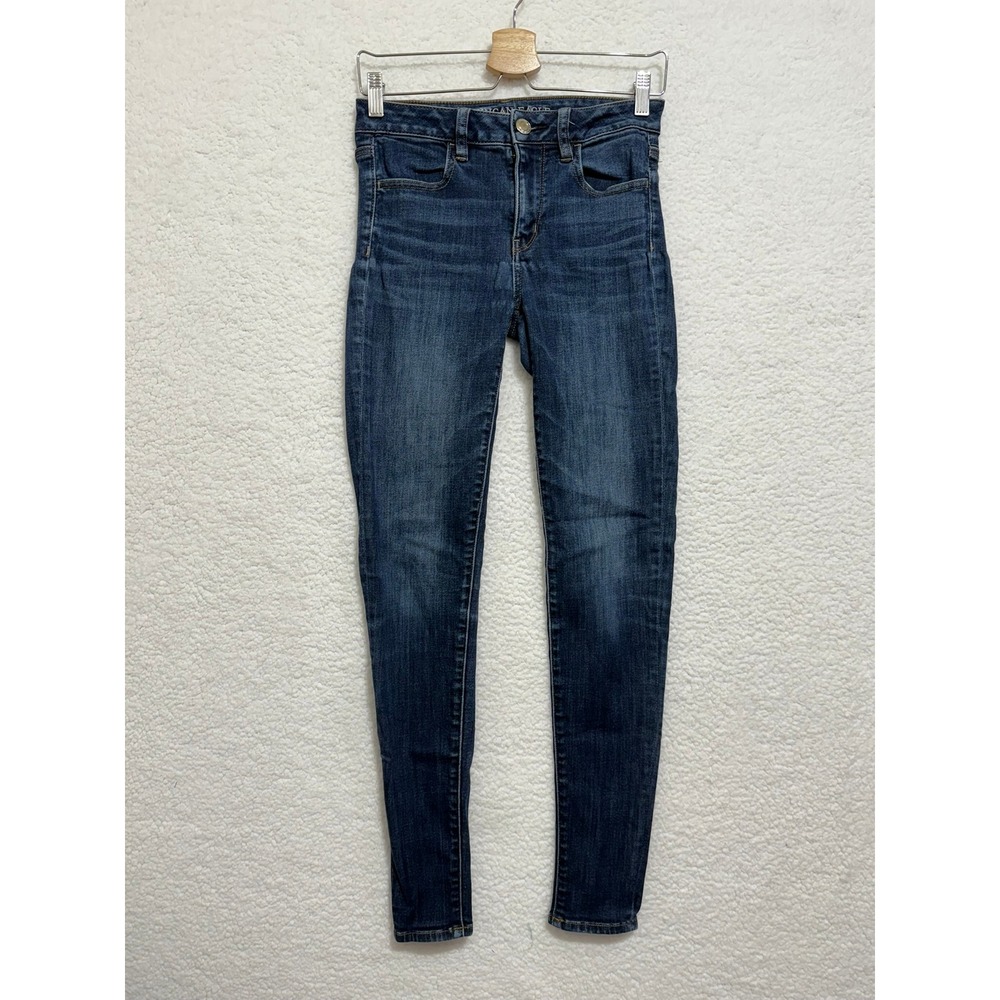 American Eagle Outfitters High Rise Jeggings Dark Wash Blue Size 4 Long
